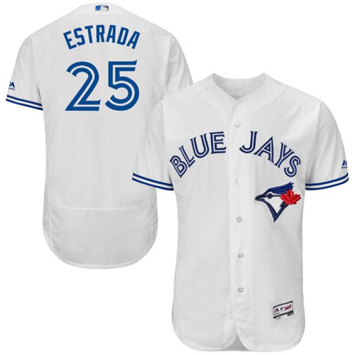 Blue Jays #25 Marco Estrada White Flexbase Authentic Collection Stitched MLB Jersey - Click Image to Close